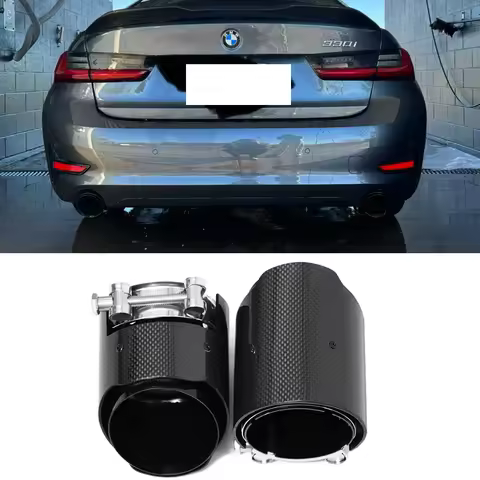 2pcs/lot Carbon Fiber Exhaust For BMW G20 G21 320i 330i Muffler Tip Directly Plug Tailpipe Exhaust S