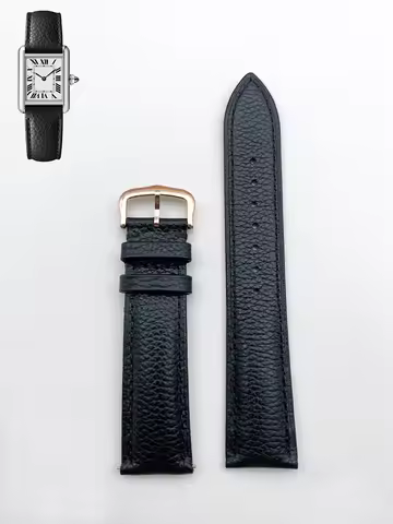 Genuine leather cowhide strap is soft and suitable for Cartier Tank/Solo Must Round Santos strap. Du