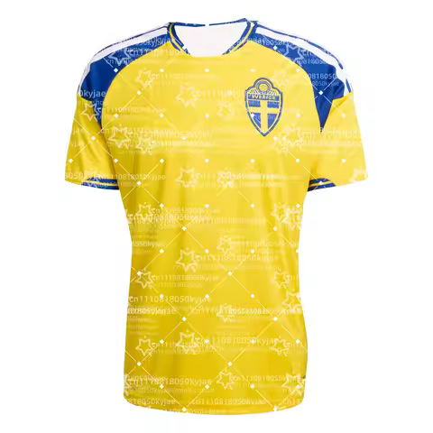 Hot 2026 New Sweden Competition Away Soccer T-Shirt Men's Quick-drying and Breathable Sportswear Foo