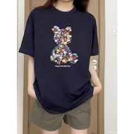 [2 Days Shipping] XH100% Cotton Short-Sleeved T-Shirt Women Tops Korean Style Loose Summer Clothes C