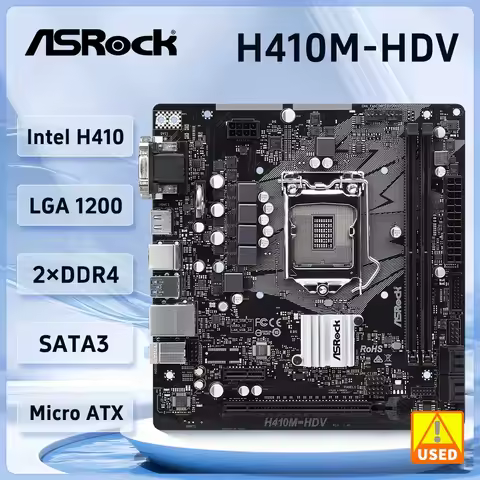 ASROCK H410M-HDV Motherboard Intel H410 LGA1200 DDR4 M.2 Micro ATX support i7-10700 i5-10500 i3-1010