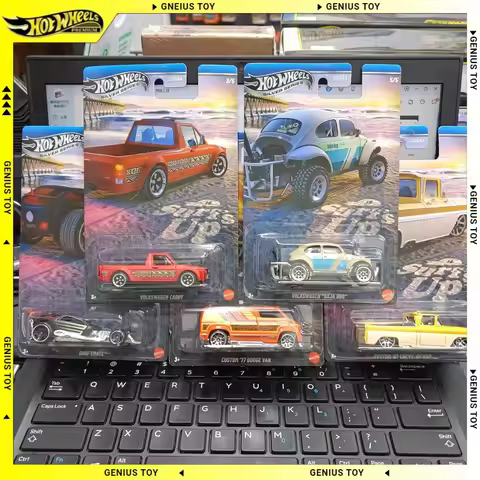Hot Wheels Silver Series 2025 Surf's Up Custom Chevy Dodge Van Volkswagen Caddy Baja Bug Surf Crate 