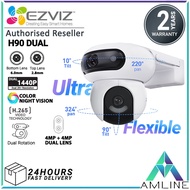 Ezviz H90 Dual WiFi Outdoor Security CCTV Camera Dual Lens (4MP + 4MP) Pan/Tilt Two Way Talk Color N