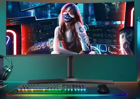 34 Inch 4K 180Hz Curved Gaming Monitor - UltraWide Hairtail Screen for PC eSports, Office Work & Fin