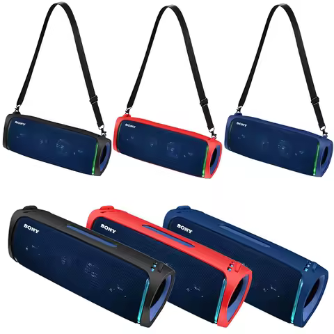 NEW Bluetooth Speaker Case Soft Silicone Cover Skin With Strap Carabiner for Sony SRS-XB43 Bluetooth