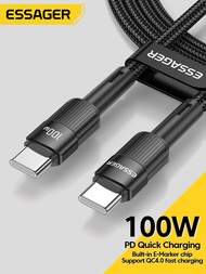 Essager USB C ถึง Type C สาย PD100W 60Wชาร์จเร็วสายชาร์จโทรศัพท์มือถือสำหรับ Xiaomi Samsung VIVO Macbook iPad