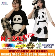 Baju Cotton Viral 3D Panda Loose Shirt Panda Design Top Cute Shirt Cartoon Shirt Kartun Panda Comel 