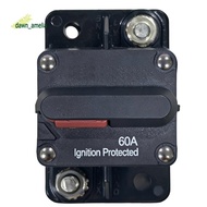 Water Proof,12V-24V DC 60AMP Manual Reset Circuit Breaker for Boat Trolling