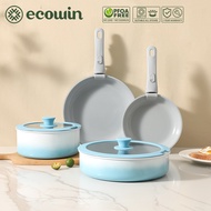 Ecowin 6-Piece Ceramic Cookware Set Non Stick Removable Handles Cookware PFAS PTFE and PFOA Free Sui