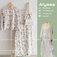 [Up to 85KG] [Malay Stock] Alyssa Fashion Baju Raya 2023 Muslimah two piece dress baju kurung floral