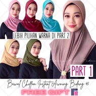 Tudung Bawal Instant chiffon Awning Scuba travel bidang 45