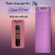 Home gym mat, 9mm tpe plastic gym mat, routing yoga mat for beginners, with mat bag