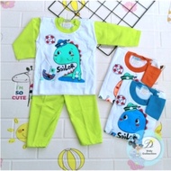 Nadila Baby Long Baby Clothes Set 2-10 Months Dino Motif Baby T-Shirt Long Baby Clothes