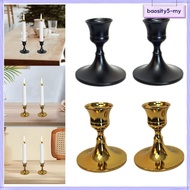 [BaositydaMY] 2.5x3inch Metal Taper Candle Holder Candlestick Holder Traditional Table Centerpiece Tabletop Decoration for Bedroom Sturdy