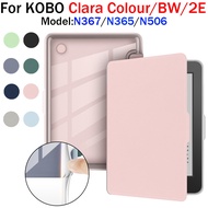 For KOBO Clara BW 2E 6.0'' E-Book Solid Color Flip Cover Clara Color DIY Clear Acrylic E-Reader Auto
