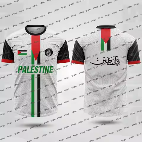 Palestine Football Jersey T Shirts Summer Fashion Short Sleeve Palestinian Flag 3D Print Tshirt Moto