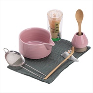 Pink Japanese Matcha Tea Set 8 Piece Matcha Powder Kit Matcha Bowl Set Whisk AccessoriesHolder for T