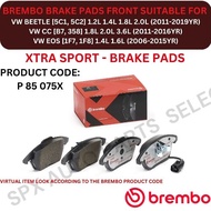 BREMBO GENUINE DISC BRAKE PAD (FRONT) FOR VW EOS [1F7, 1F8] '06-15YR / BEETLE [5C1, 5C2] '11-19YR / 