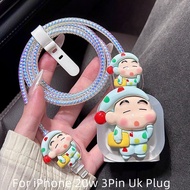 Crayon Shin-Chan Charger Protector compatible for iphone 20w 3-pin folding plug UK square Charger mo