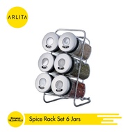 Arlita Spice Rack Set (6pcs) Grey 80ml / Kitchen Spice Rack