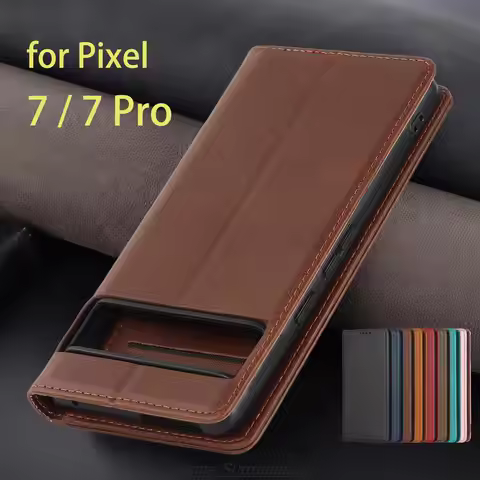 Leather case for Google Pixel7 Pixel 7 Pro Flip case card holder Holster Magnetic attraction Cover C