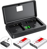 NP-BG1 ZODELOW Battery X2 and 2-Channel USB Battery Charger for Sony NP-BG1 NP-FG1 Sony Cybershot DS