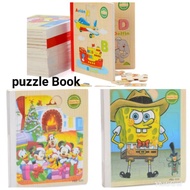 Kids Puzzles Books Mickey Mouse Sponge Bob Puzzles Children Toys Maze Blocks