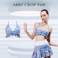 Merge Official - Abby Crop top (พร้อมส่ง) เสื้อสายเดี่ยวคล้องคอ ยีนส์ ปักเลื่อมทั้งตัว