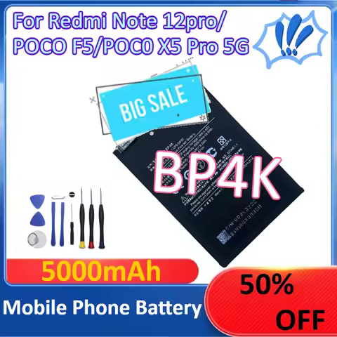 BP4K 5000mAh For Redmi Note 12pro/POCO F5/POC0 X5 Pro 5G Mobile Phone Battery +Tools