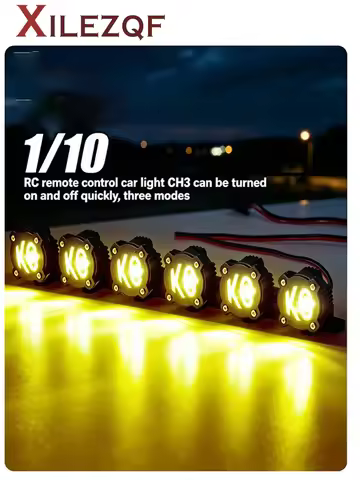 XILEZQF Spider 1/10 1/8 Scale KC Style Roof Light Bar R547, 3 Modes via CH3, Compatible with Axial, 
