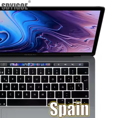 With ñ Spanish keyboard cover protector for macbook pro13 A2159 A1990 For macbook air 13 A1932 A1466
