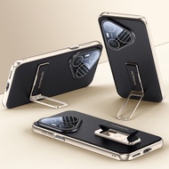 Fashion Phone Case For HUAWEI Pura 90s Pro Max PU Leather Full Alloy Wristband Bracket Stand Holder