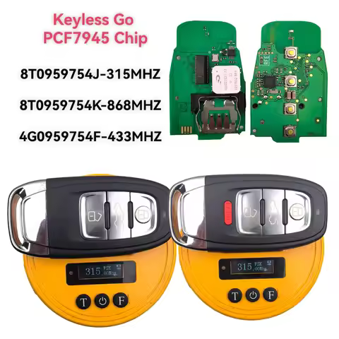 3/4BT PCF7945 Chip 8T0959754J/8T0959754K/4G0959754F 315/433/868Mhz Keyless Smart Key/PCB For Audi 20