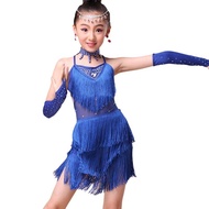 Sequin Latin Dance Tassel Dress For Girls Fashion Cha Cha Salsa Tango Dance Outfit Stage Costume 12.
