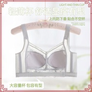 New Women's Fashion Floral Lace Plus Size Bra Full Coverage Ultra Thin Big Cup Soft Wireless Sexy Pu