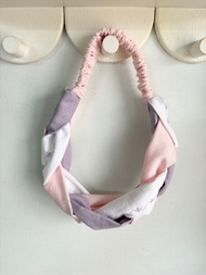 編織髮帶-幸運草粉紫(電繡)+髮夾+戒指