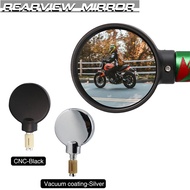ZSDTRP 2Pcs Universal Motorcycle Mirror Chrome plated Black 18mm Handle Bar End Rearview Side Mirrors Motor Accessories
