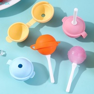 KC Lollipop Shape Ice Cream Mold Silicone Ice Pops Mold with Stick Portable Cute Popsicle Mould Baby DIY Ice Ball Maker BK