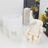 3D Sofa Santa Claus Candle Mold Kitchen Accessories Tools Unique Candle Making Cute Santa Claus Silicone Mold DIY Santa Claus Silicone Mold Cartoon Mini Ornament Funky Home Decor Desktop Small Ornaments Soap Epoxy Resin Mould Homemade Plaster Gift