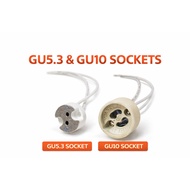GU5.3 / GU10 Ceramic Lamp Holder Socket with Wire | MR16 / GU10 Bulb Base | Heat Resistant