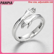 PANPIA 925 sterling silver jewelry love hug ring retro fashion tide flow open ring