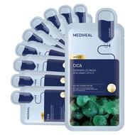 Mediheal Dermaplus Cica Mask (10 Counts) - Daily Vegan Mask for Calming Skin with Panthenol & Hyalur