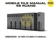 mobile file filing kabinet / lemari rak dorong rel 4 sap mekanik - 48 ruang