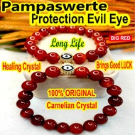 Lucky Charm Crystal Evil Eye Green Jade Carnelian Blue Lace Agate Purple Agate Stone Bracelet Pampas