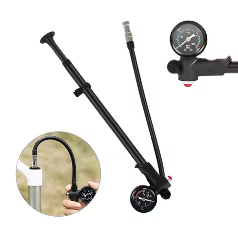 Bike Front Fork Air Pump, High-pressure Aluminum Alloy Manual Air Pump, Air Inflation and Deflation 