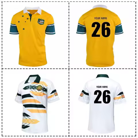 Rugby Jersey 1992-1999 Australian Wallabies Retro Rugby Jersey - Mens Size:S-5XL