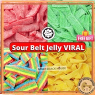 100% Halal Sour Belt Jelly Gummy Sweet Sour Snack Snek Makanan Gula Jajan Coklat Candy masam manis V