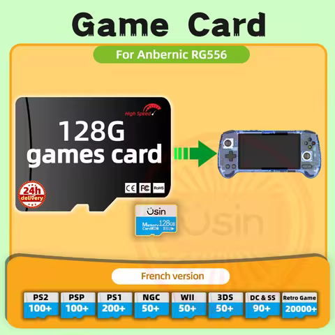 SD Game Card For Anbernic RG556 French Version Retro PS2 PSP Games Android Gaming portable Console M