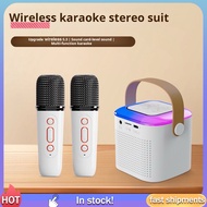 【SG 24H SHIP】Wireless Karaoke Speaker With Karaoke Bluetooth Microphone Home KTV Karaoke Machine RGB Light Portable Mini