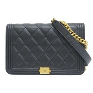 黑色 牛皮 荔枝紋 Boy Woc 肩背包 AP1117【CHANEL 香奈兒】 AP1117